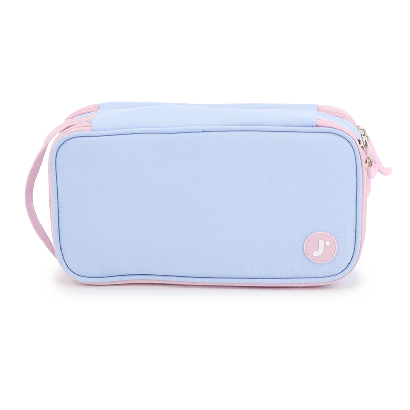 Doodle Pencil Case with Handle Strap in Baby Blue - JWorldstore