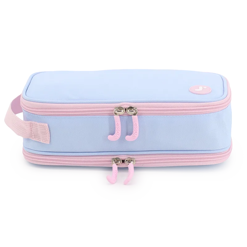 Doodle Pencil Case with Handle Strap in Baby Blue - JWorldstore
