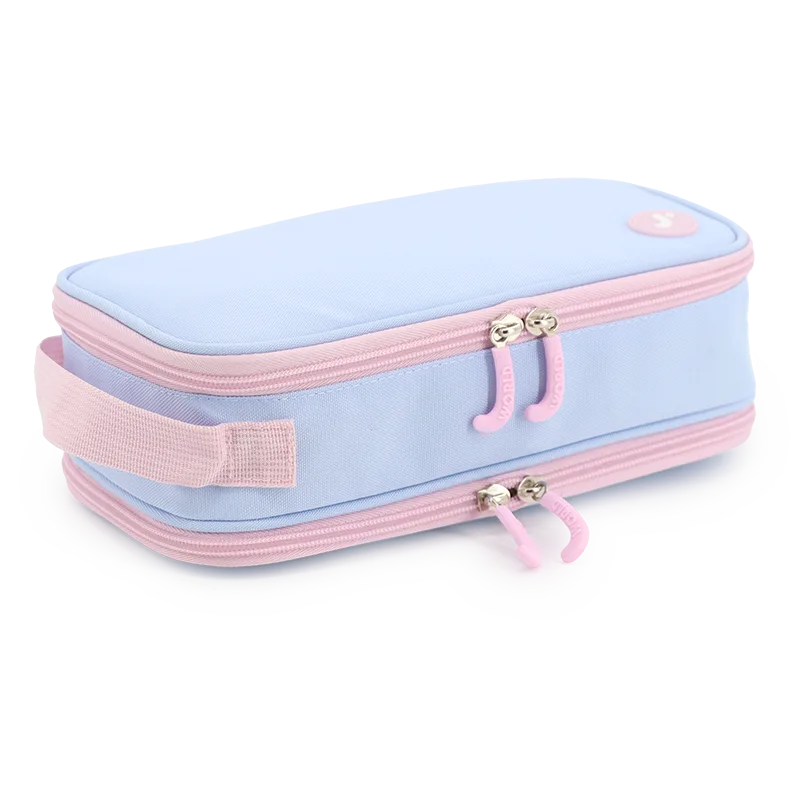 Doodle Pencil Case with Handle Strap in Baby Blue - JWorldstore