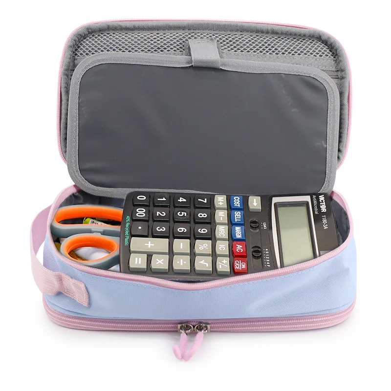 Doodle Pencil Case with Handle Strap in Baby Blue - JWorldstore