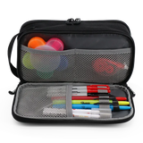 Doodle Pencil Case with Handle Strap in Black