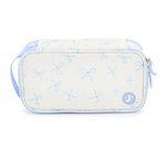Doodle Pencil Case with Handle Strap in Blue Bows - JWorldstore