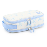 Doodle Pencil Case with Handle Strap in Blue Bows - JWorldstore