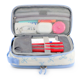 Doodle Pencil Case with Handle Strap in Blue Bows - JWorldstore