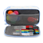 Doodle Pencil Case with Handle Strap in Blue Bows - JWorldstore