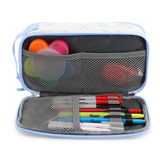 Doodle Pencil Case with Handle Strap in Blue Bows - JWorldstore