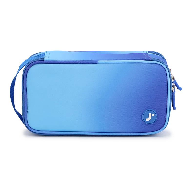 Doodle Pencil Case with Handle Strap in Blue Gradient - JWorldstore
