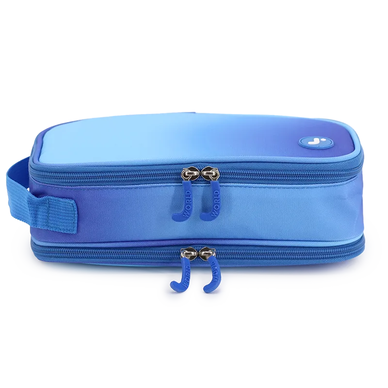 Doodle Pencil Case with Handle Strap in Blue Gradient - JWorldstore