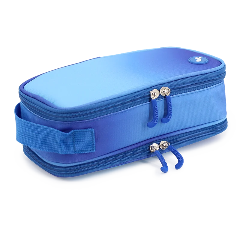 Doodle Pencil Case with Handle Strap in Blue Gradient - JWorldstore
