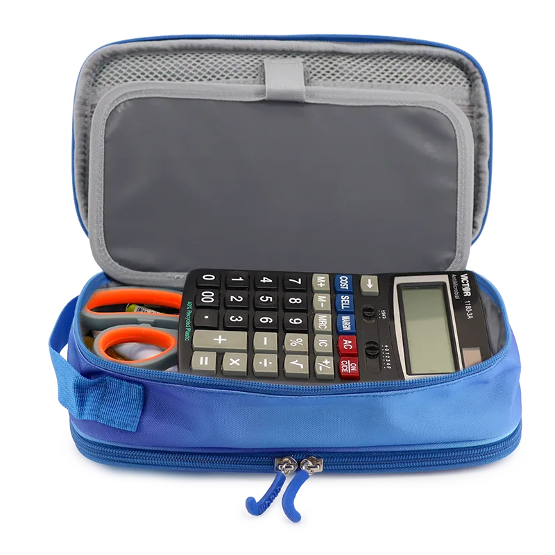 Doodle Pencil Case with Handle Strap in Blue Gradient - JWorldstore