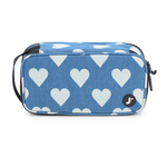 Doodle Pencil Case with Handle Strap in Denim Heart - JWorldstore