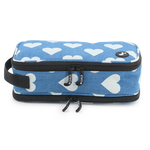 Doodle Pencil Case with Handle Strap in Denim Heart - JWorldstore