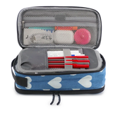 Doodle Pencil Case with Handle Strap in Denim Heart - JWorldstore
