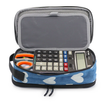 Doodle Pencil Case with Handle Strap in Denim Heart - JWorldstore