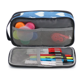 Doodle Pencil Case with Handle Strap in Denim Heart - JWorldstore
