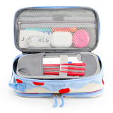Doodle Pencil Case with Handle Strap in Floating Apple