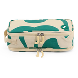 Doodle Pencil Case with Handle Strap in Green Swirl