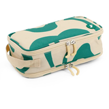 Doodle Pencil Case with Handle Strap in Green Swirl