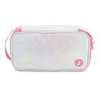 Doodle Pencil Case with Handle Strap in Metallic Silver - JWorldstore