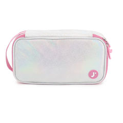 Doodle Pencil Case with Handle Strap in Metallic Silver - JWorldstore