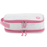 Doodle Pencil Case with Handle Strap in Metallic Silver - JWorldstore