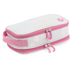 Doodle Pencil Case with Handle Strap in Metallic Silver - JWorldstore