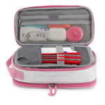 Doodle Pencil Case with Handle Strap in Metallic Silver - JWorldstore