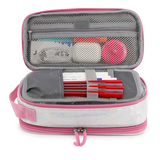 Doodle Pencil Case with Handle Strap in Metallic Silver - JWorldstore