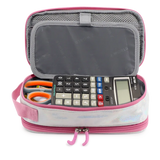 Doodle Pencil Case with Handle Strap in Metallic Silver - JWorldstore