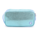 Doodle Pencil Case with Handle Strap in Metallic Teal - JWorldstore