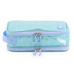 Doodle Pencil Case with Handle Strap in Metallic Teal - JWorldstore
