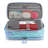 Doodle Pencil Case with Handle Strap in Metallic Teal - JWorldstore