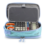 Doodle Pencil Case with Handle Strap in Metallic Teal - JWorldstore