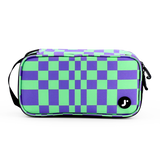 Doodle Pencil Case with Handle Strap in Pixel Checkers