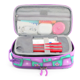 Doodle Pencil Case with Handle Strap in Puffy Flower