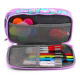 Doodle Pencil Case with Handle Strap in Puffy Flower