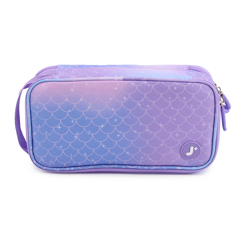 Doodle Pencil Case with Handle Strap in Purple Mermaid - JWorldstore