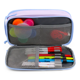 Doodle Pencil Case with Handle Strap in Purple