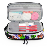 Doodle Pencil Case with Handle Strap in Street Art
