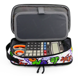 Doodle Pencil Case with Handle Strap in Street Art