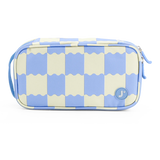 Doodle Pencil Case with Handle Strap in Wiggle Blue