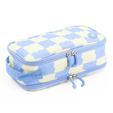 Doodle Pencil Case with Handle Strap in Wiggle Blue