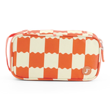 Doodle Pencil Case with Handle Strap in Wiggle Coral