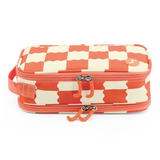 Doodle Pencil Case with Handle Strap in Wiggle Coral