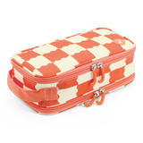 Doodle Pencil Case with Handle Strap in Wiggle Coral