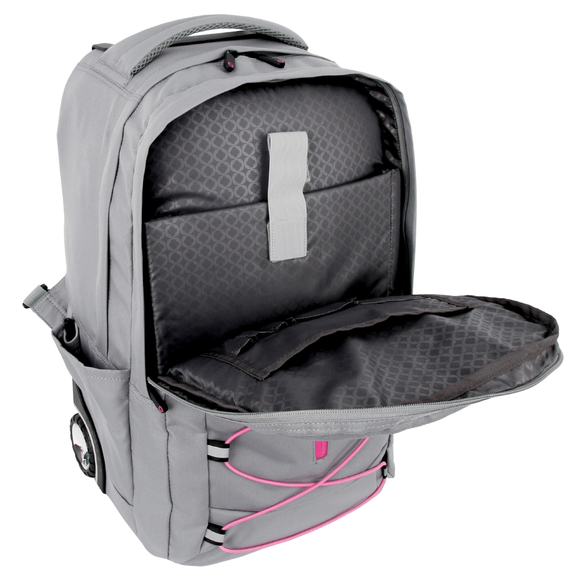 backpack for 19 inch laptop Lash Laptop Rolling Backpack - 19 Inch GREY/PINK