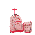 Lollipop Kids Rolling Backpack With Lunch Bag (16 Inch) in Pink Yard - Final Sale - JWorldstore