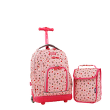 Lollipop Kids Rolling Backpack With Lunch Bag (16 Inch) in Pink Yard - Final Sale - JWorldstore