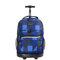 Sunrise Rolling Backpack (18 Inch) in Block Navy - JWorldstore