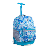 Sunrise Rolling Backpack (18 Inch) in Blue Vine - JWorldstore